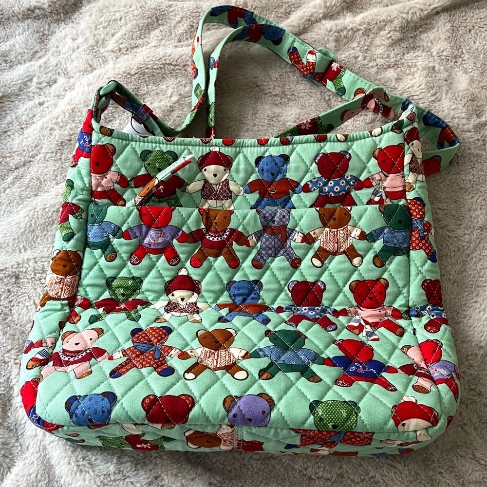 NWT Vera Bradley Toasty Teddies Essential XL Crossbody Bag - Picture 6 of 9